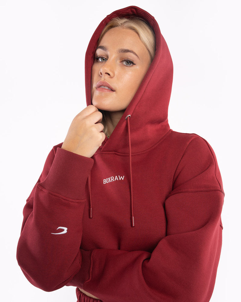 Johnson Cropped Hoodie - Burgundy