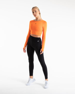 Training Long Sleeve Crop Top - Orange