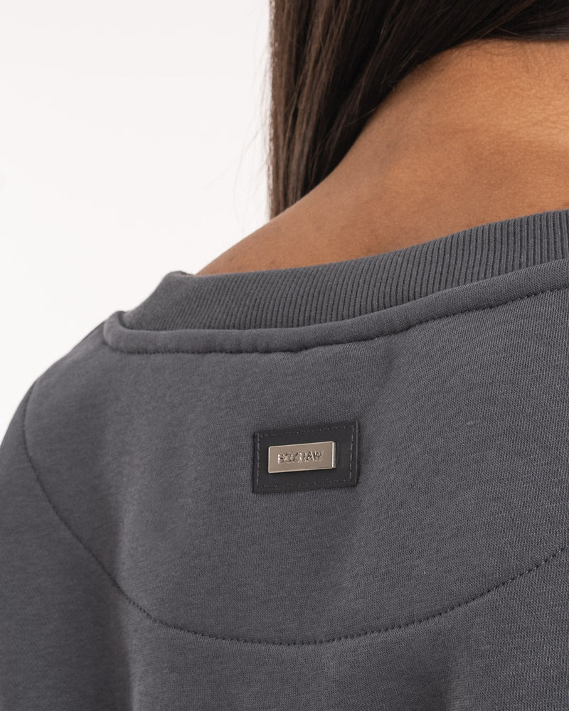 Johnson Cropped Sweatshirt - Charcoal | BOXRAW