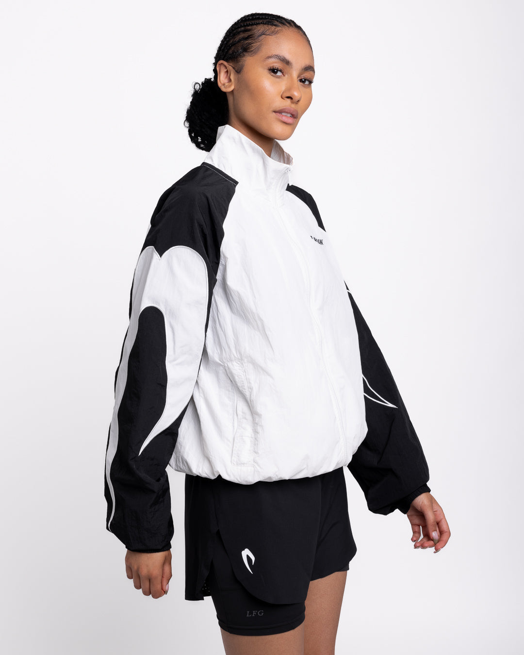 Womens Tunero Track Jacket - White/Black | BOXRAW