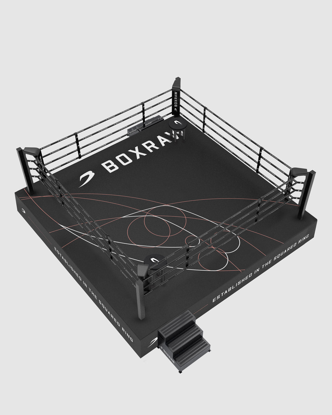BOXRAW 90cm Competition Boxing Ring - Black/Golden Ratio