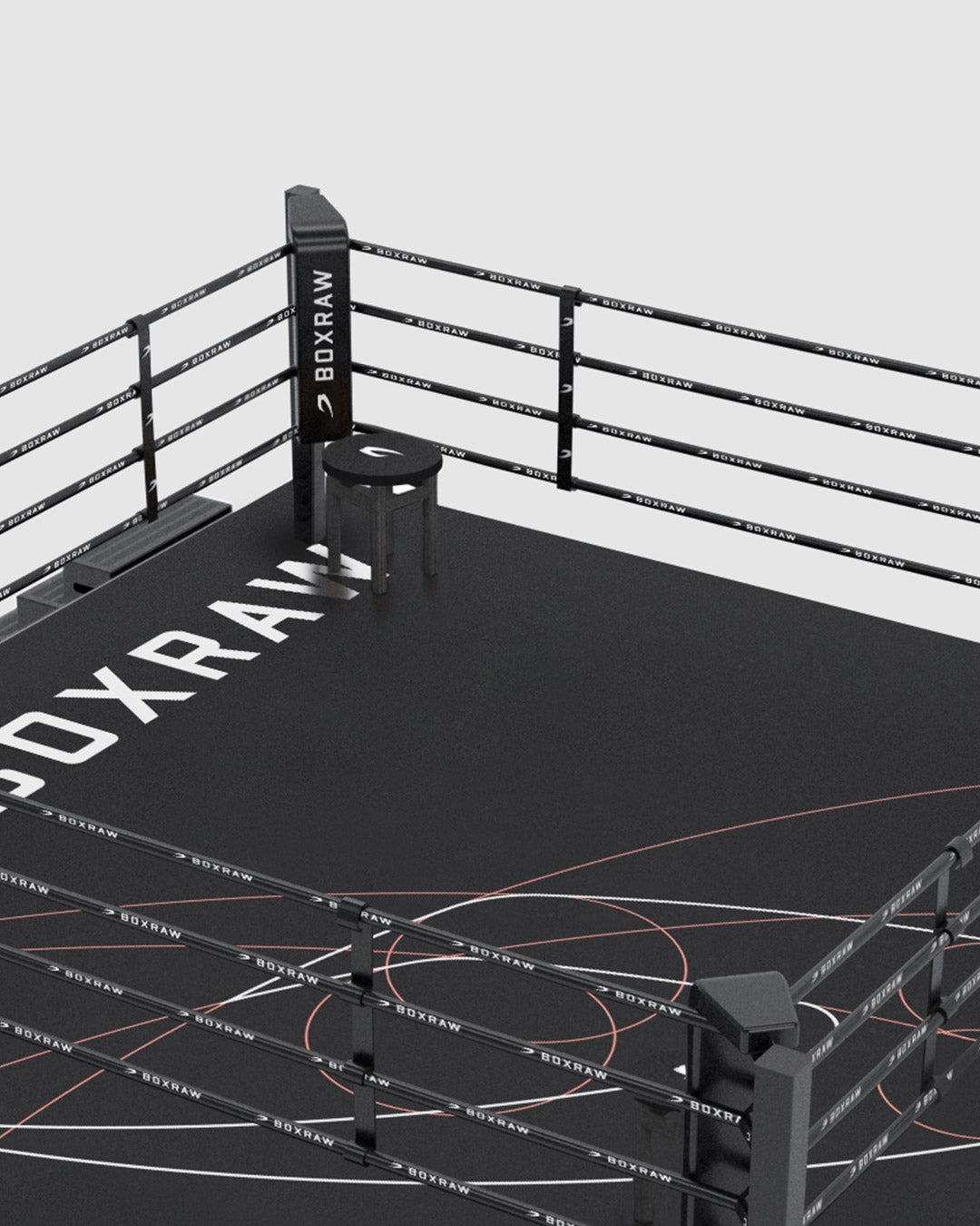 BOXRAW 90cm Competition Boxing Ring - Black/Golden Ratio