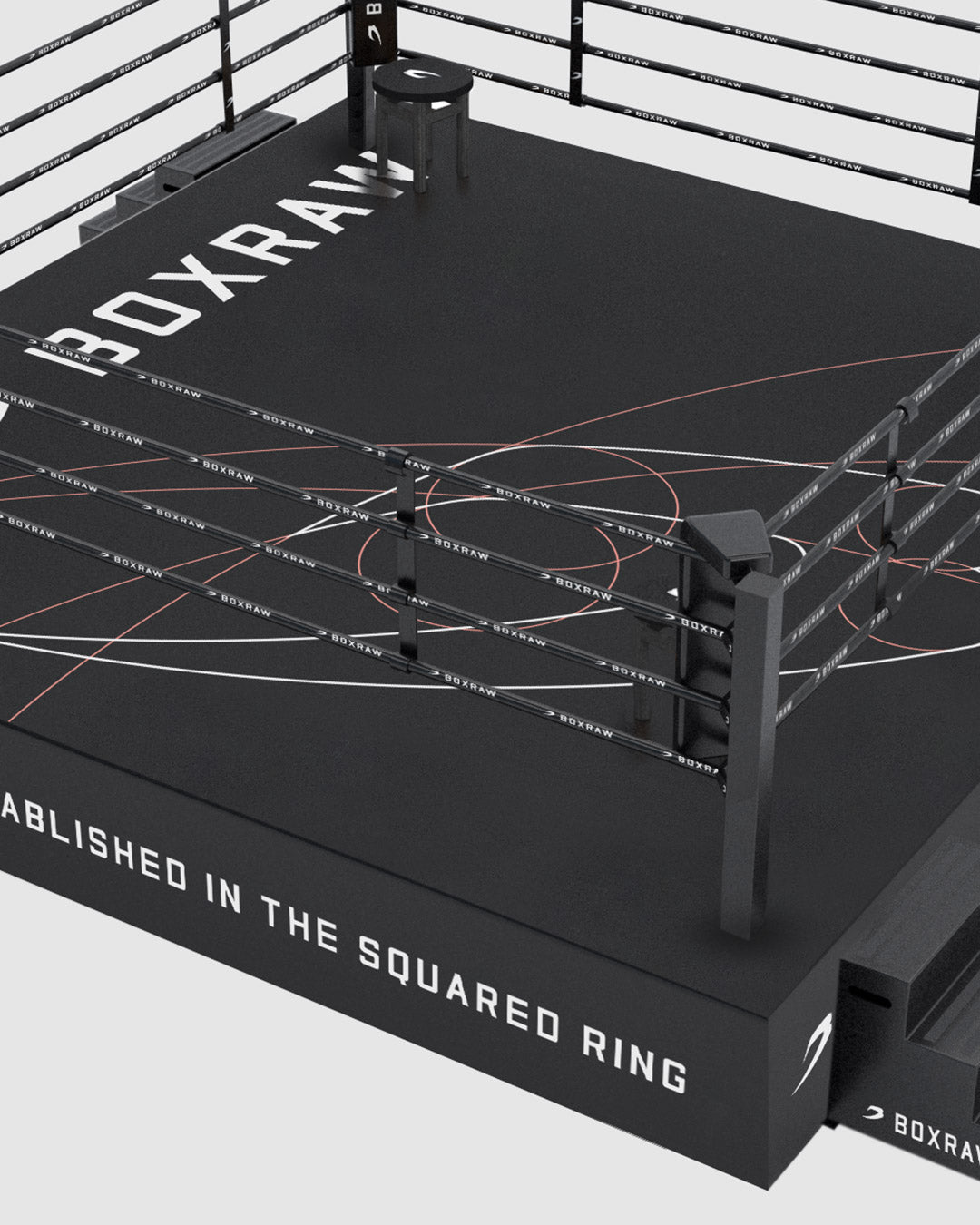 BOXRAW 90cm Competition Boxing Ring - Black/Golden Ratio