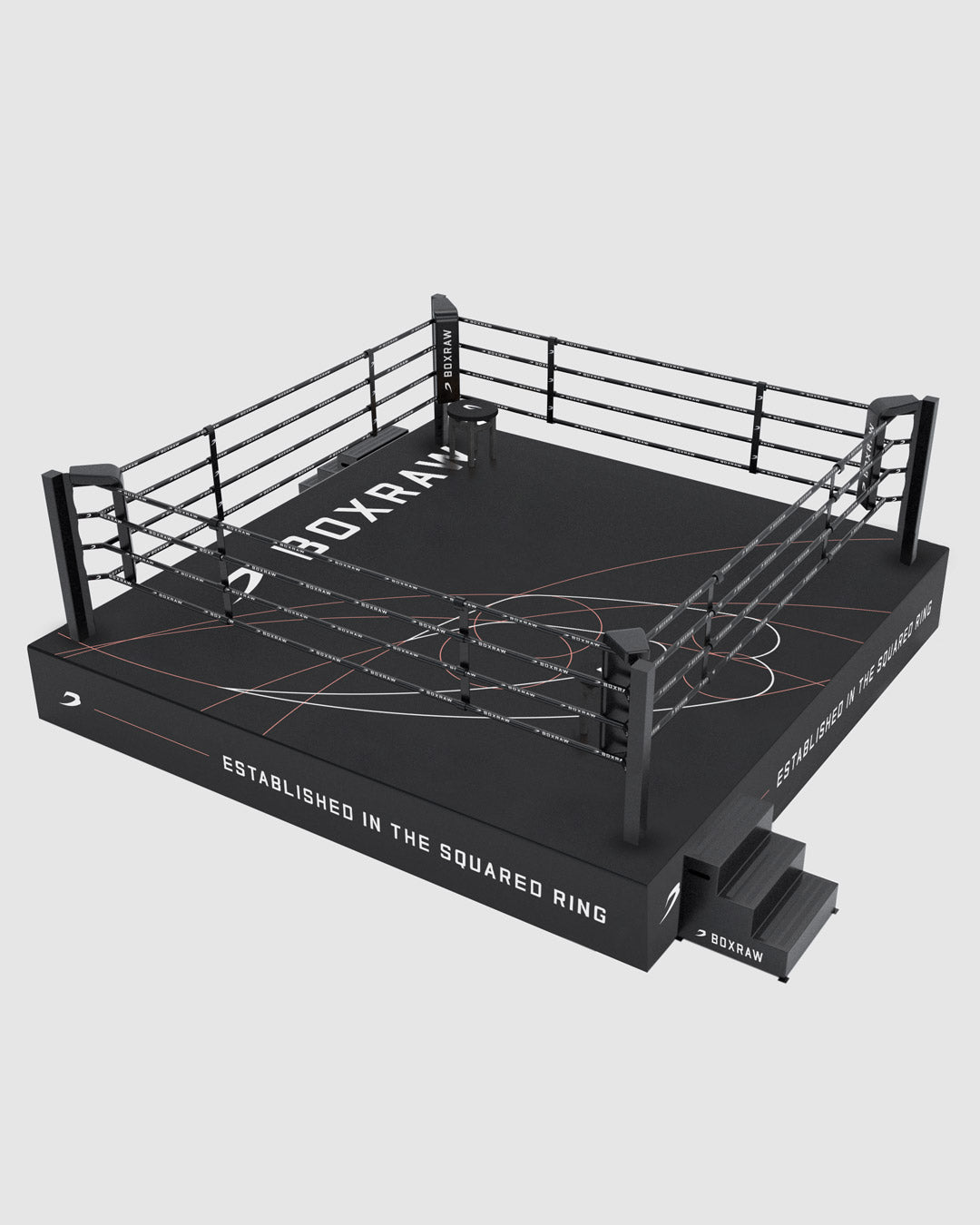 BOXRAW 90cm Competition Boxing Ring - Black/Golden Ratio